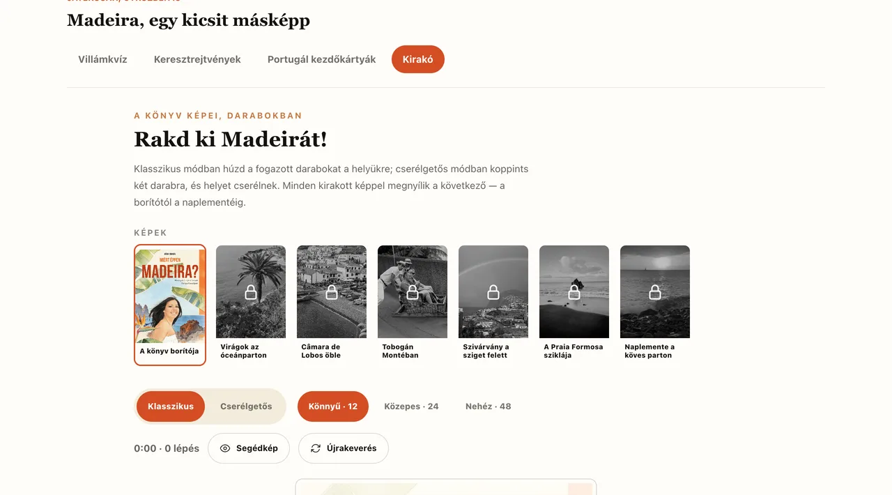 Kirakó a könyv képeiből — képernyőkép az Olvasói sarokból